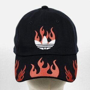 NEW ADIDAS FLAMES DAD CAP GRAPHICS Baseball Black Hat Athletic Women / Men